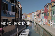 Colourful houses and canal in Burano
