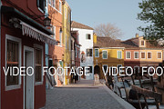 Brightly painted houses in the