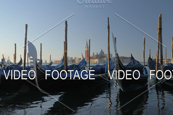 Venice water scene with gondolas