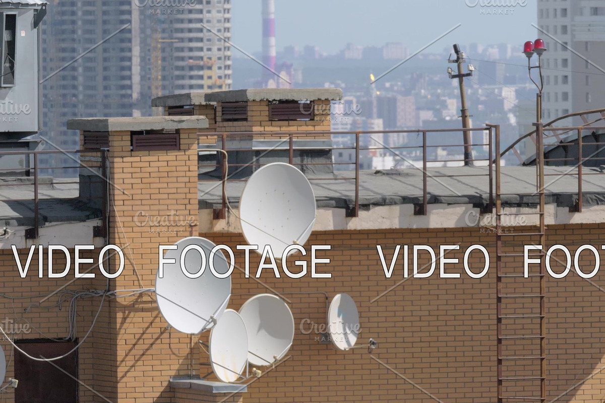 Satellite dishes on the house roof in Graphics - product preview 8