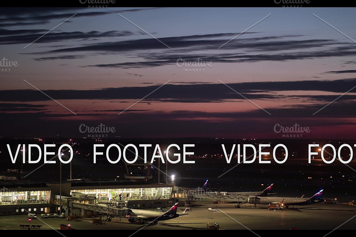 Night timelapse of Terminal D at in Graphics - product preview 8