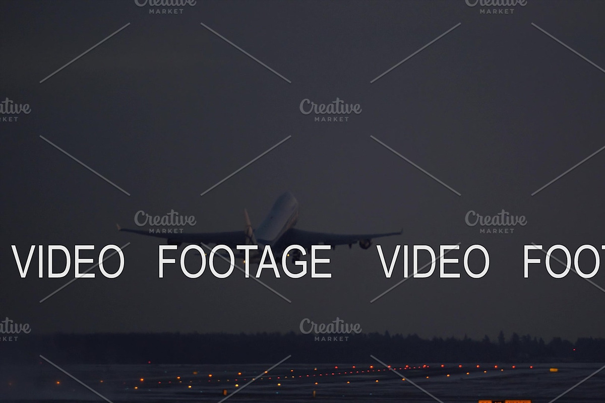 Cargo Boeing 747 taking off, night in Graphics - product preview 8