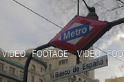 Subway sign Banco de Espana in