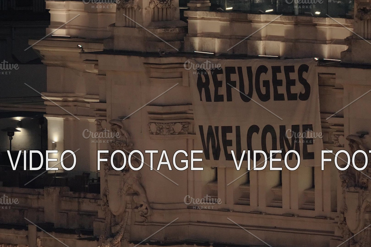 Refugees Welcome banner on Cybele in Graphics - product preview 8