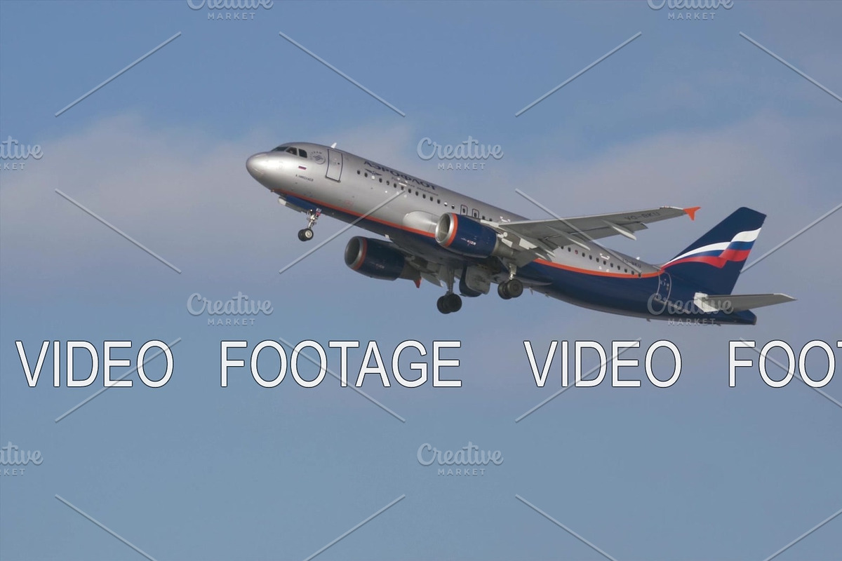 Aeroflot A320 ascending in the sky in Graphics - product preview 8