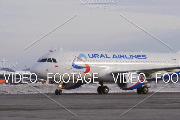 Ural Airlines A320 taxiing at the