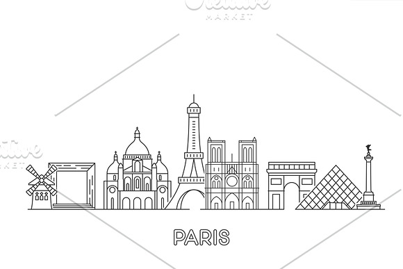 Paris skyline in Illustrations - product preview 1