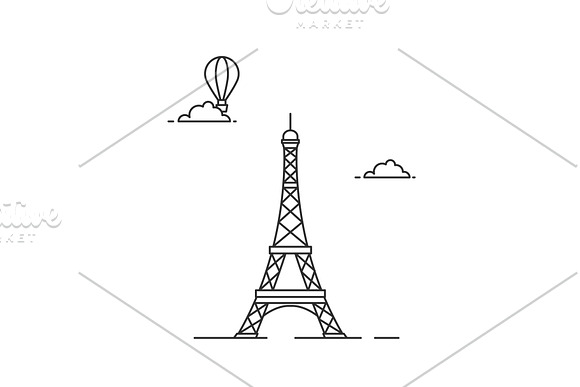 Paris skyline in Illustrations - product preview 2
