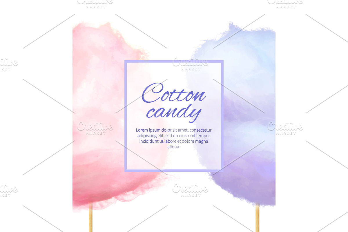 Cotton Candy Banner with Sweet Floss in Illustrations - product preview 8