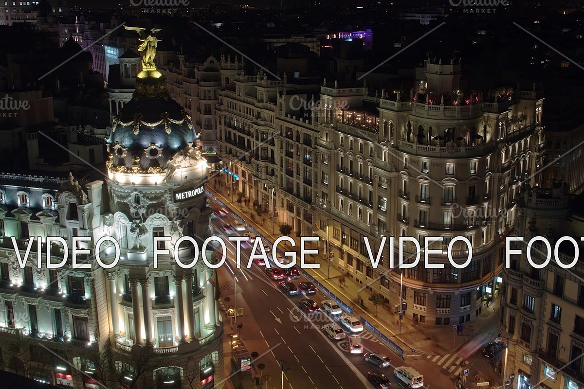 Night timelapse of Gran Via street in Graphics - product preview 8