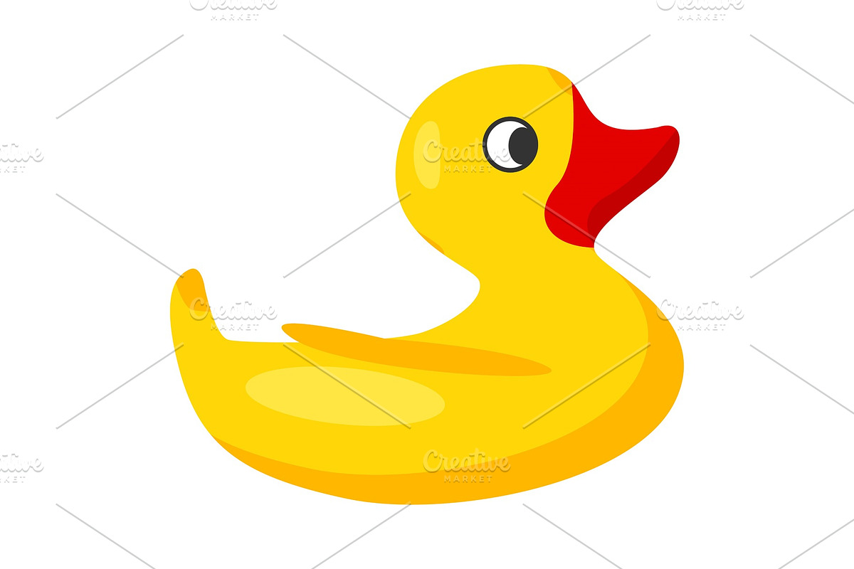 Yellow Rubber Duck for Bath Isolated in Illustrations - product preview 8