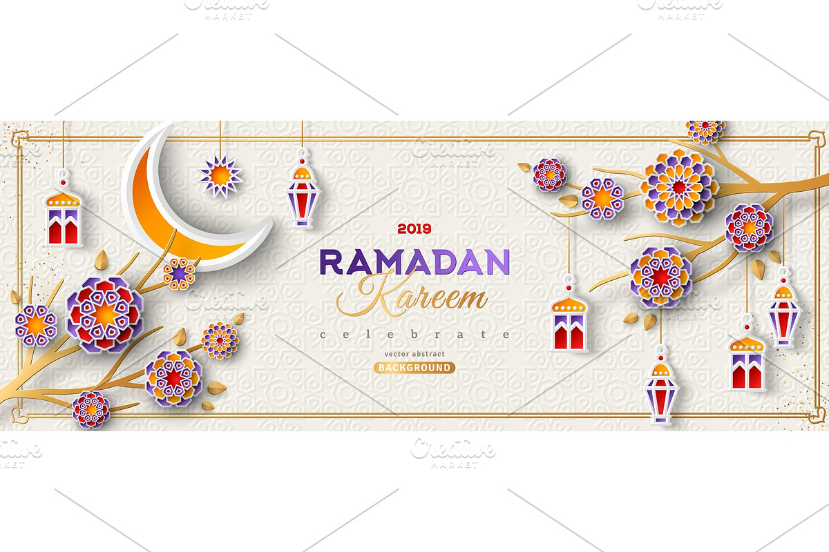 Ramadan Kareem Horizontal Banner in Illustrations - product preview 8