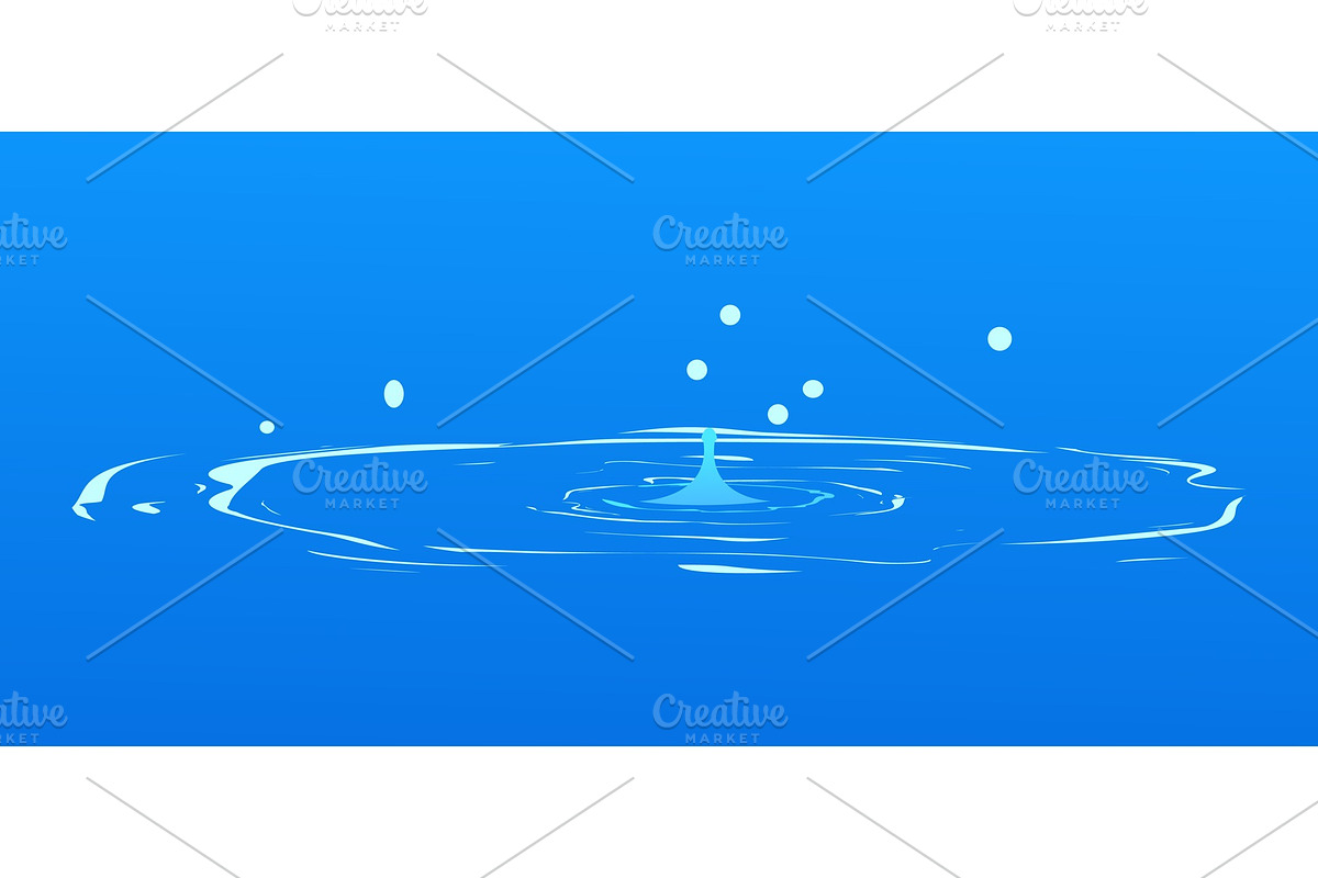 Drops Falling into Water Isolated on in Illustrations - product preview 8