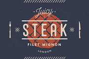Steak, logo, meat label