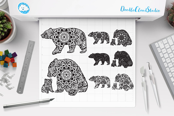 Bear Mandala SVG, Mama & Baby Bear. in Illustrations - product preview 5