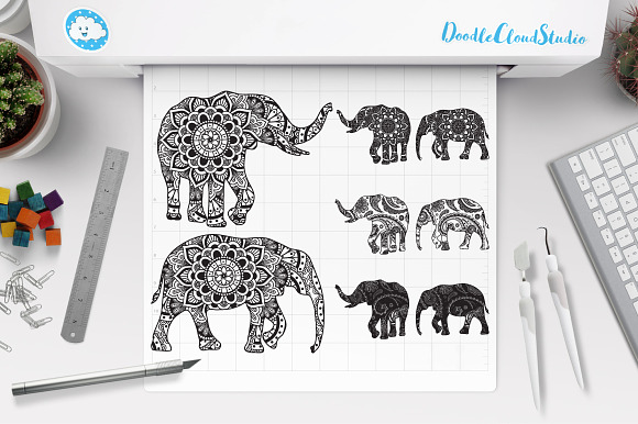 Elephant Mandala SVG, PNG, files. in Illustrations - product preview 5