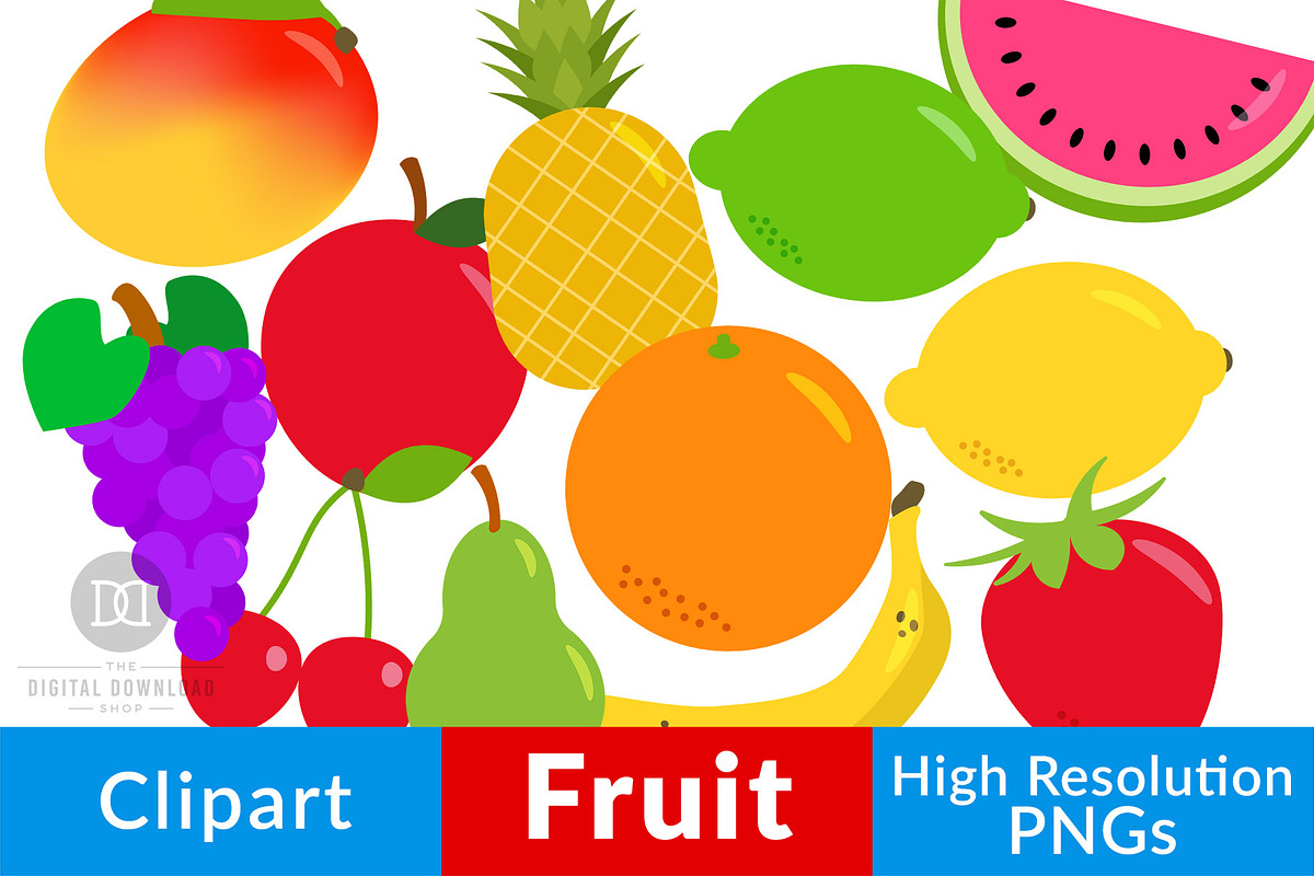 Fruit Clipart, Healthy Foods in Illustrations - product preview 8