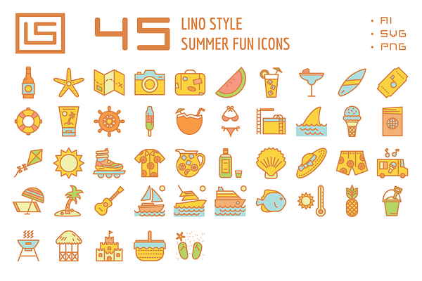 45 Summer Fun Icons