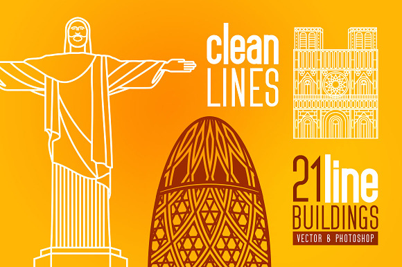 21 Line Buildings in Objects - product preview 1
