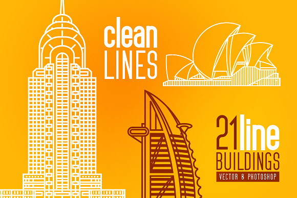 21 Line Buildings in Objects - product preview 2