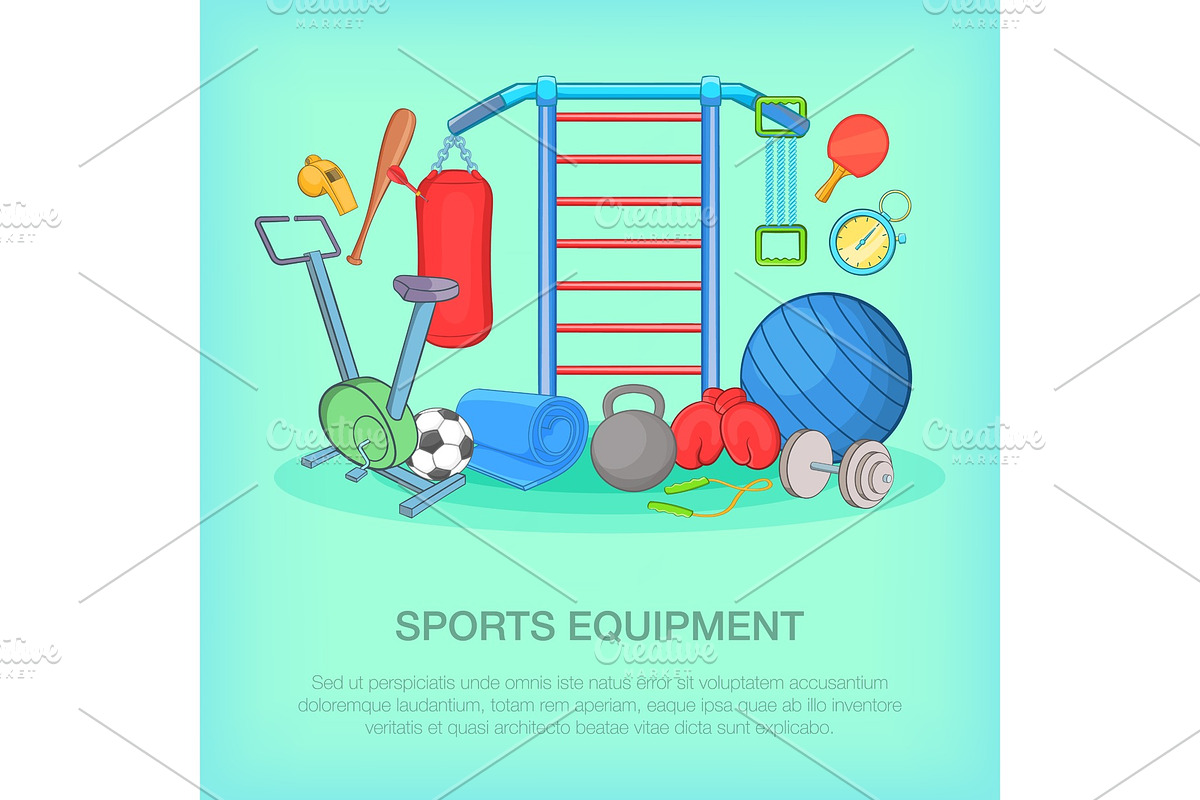 Gym equipment concept, cartoon style in Illustrations - product preview 8