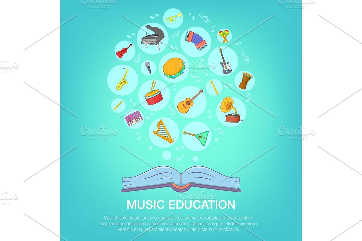 Musical instruments blue concept in Illustrations - product preview 8