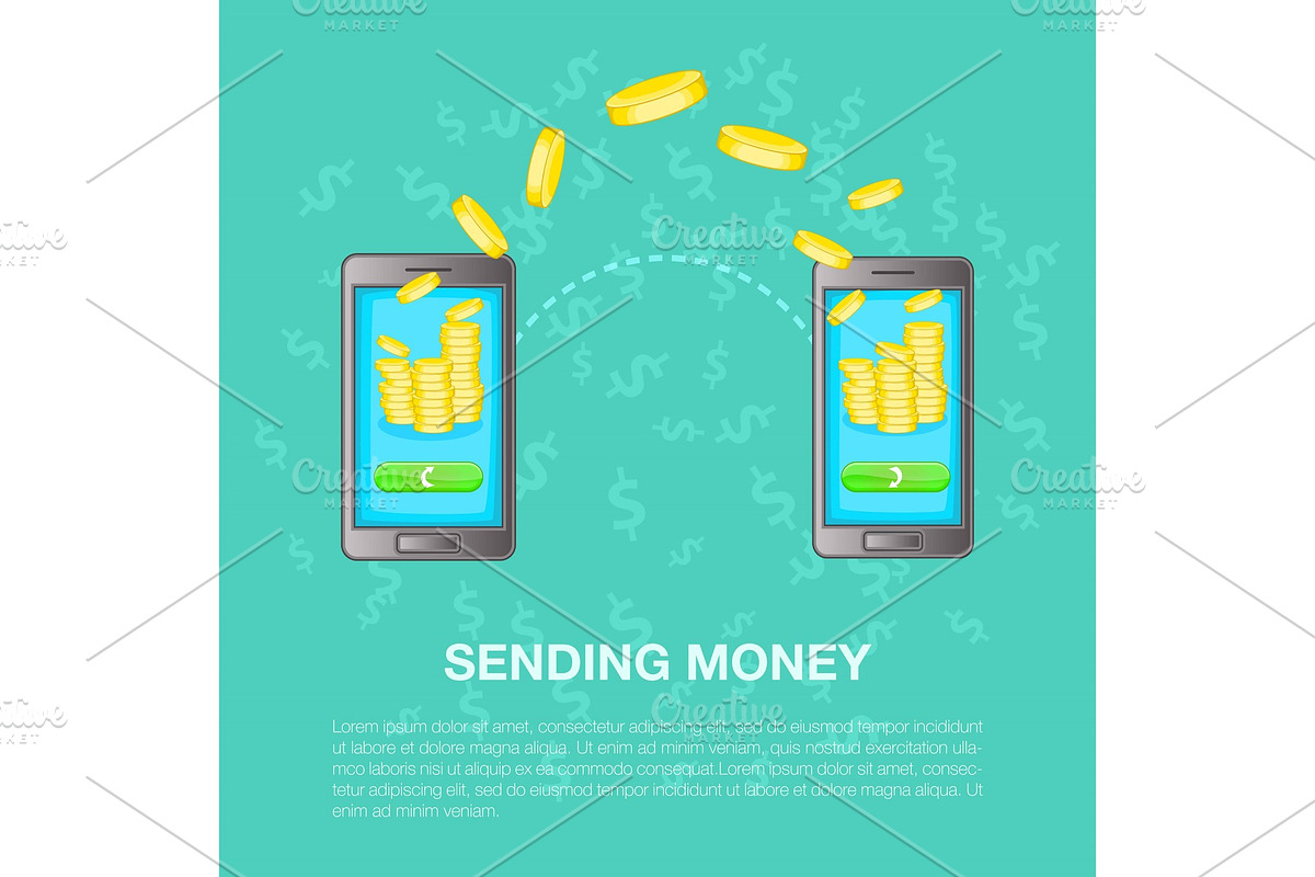 Sending money concept, cartoon style in Illustrations - product preview 8