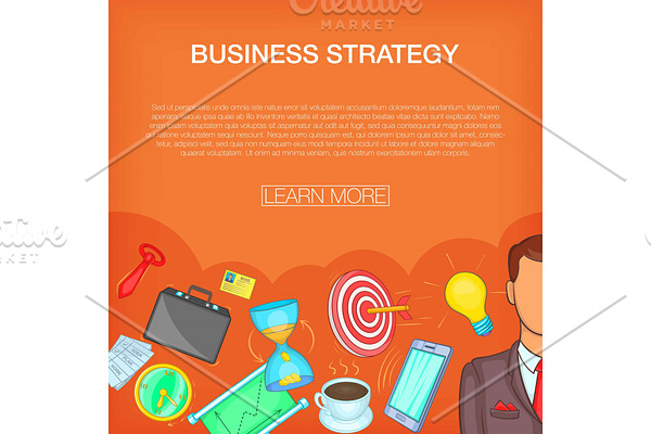 Business strategy concept, cartoon