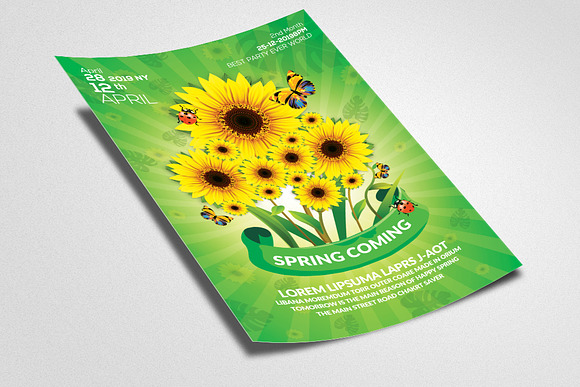 Spring Season Flyer With Sunflowers in Flyer Templates - product preview 1