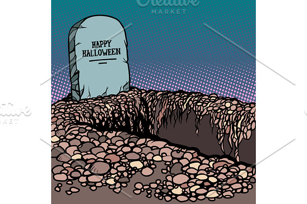 happy Halloween grave