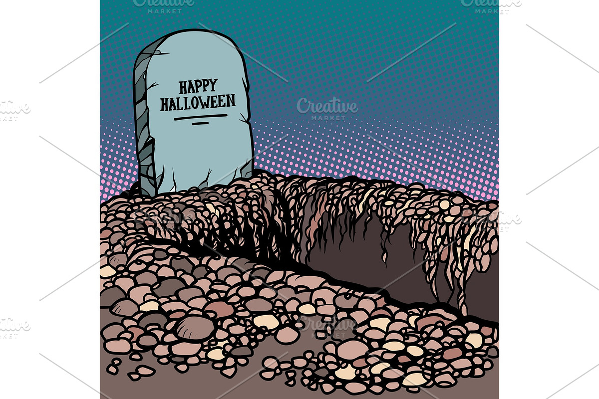happy Halloween grave in Objects - product preview 8