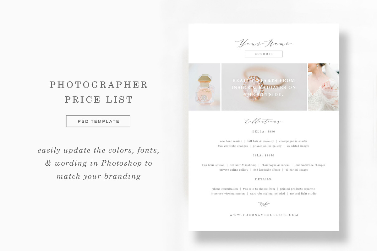 Photographer 5x7 Price List Template in Flyer Templates - product preview 8