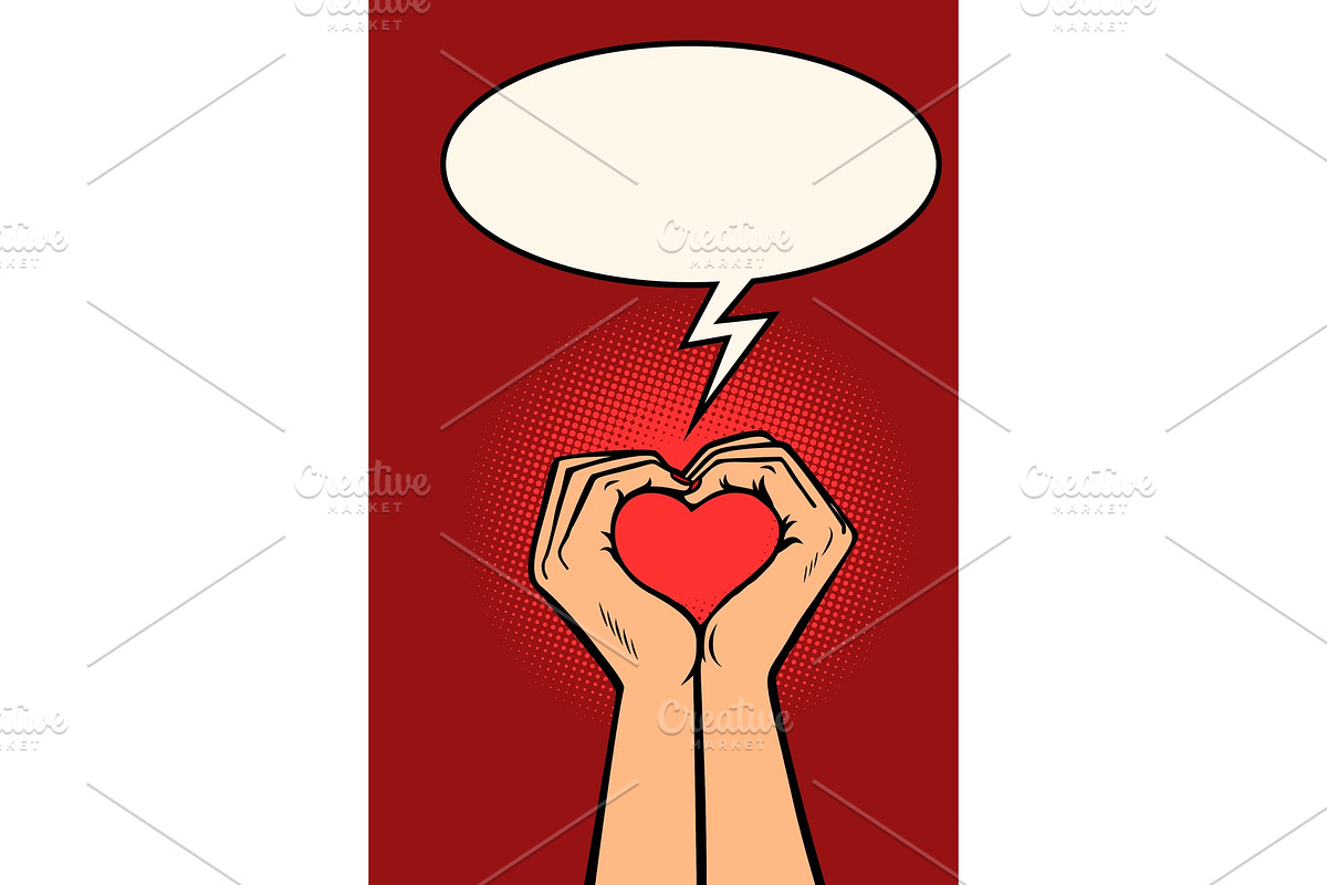 heart love hands gesture in Illustrations - product preview 8