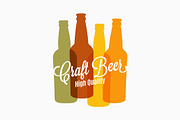 Beer bottle logo. Beer color banner