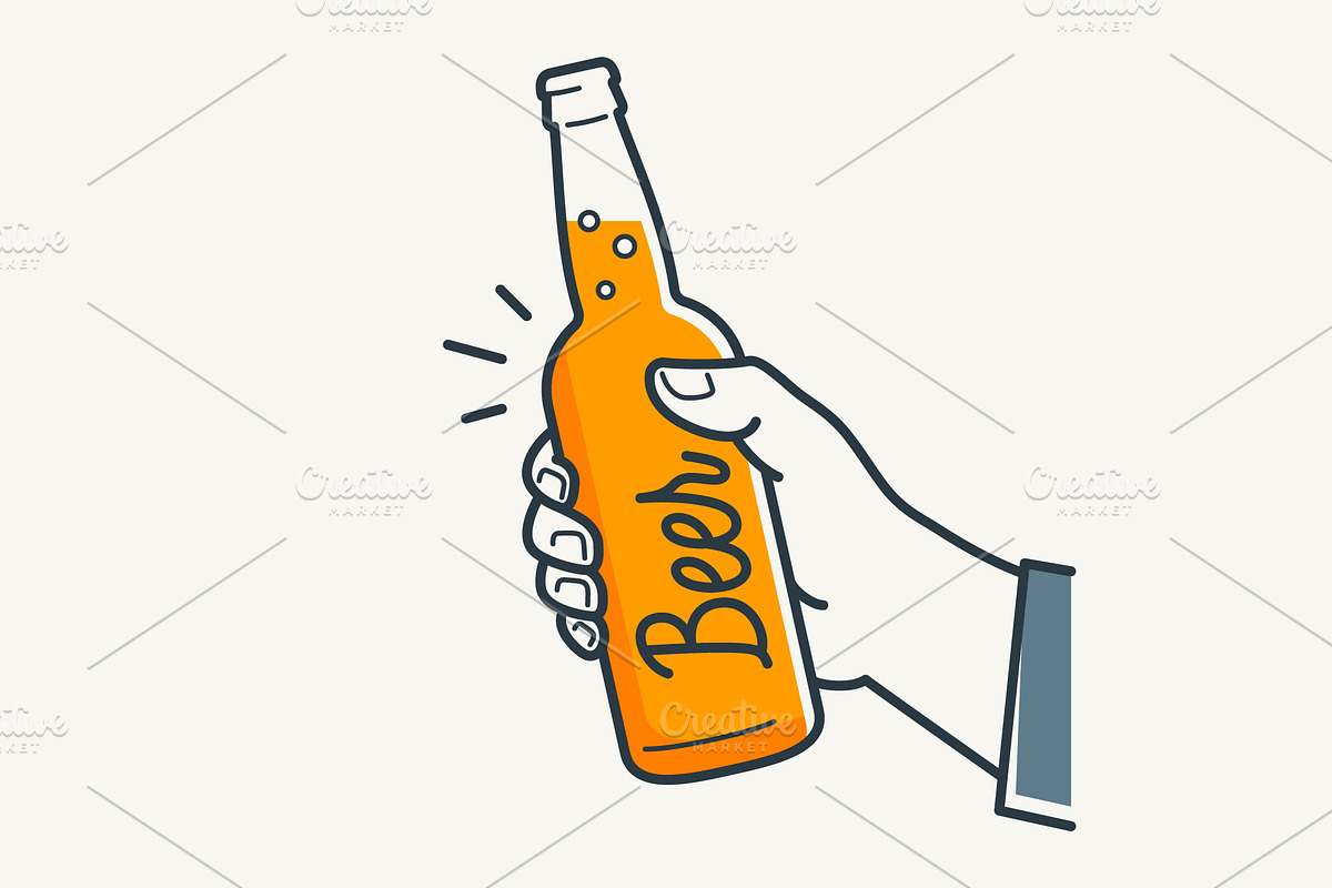 Hand hold beer bottle. in Objects - product preview 8