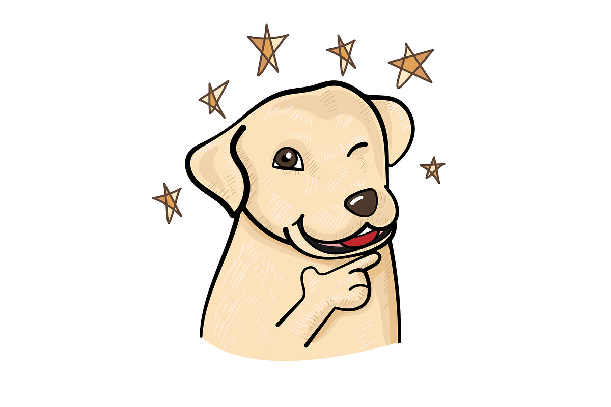 Cute labrador dog in confidence pose in Illustrations - product preview 8