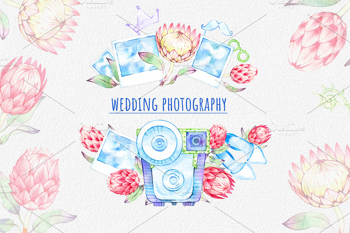 watercolor wedding photography in Illustrations - product preview 8