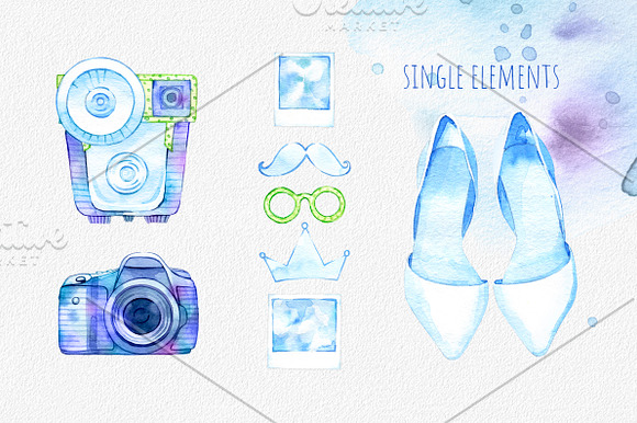 watercolor wedding photography in Illustrations - product preview 1