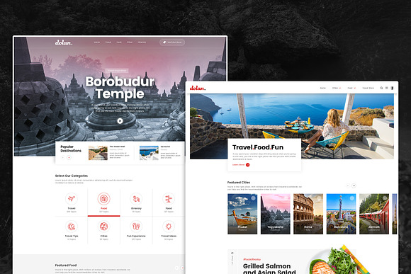Dolan - Food and Travel Tour PSD in UI Kits and Libraries - product preview 1