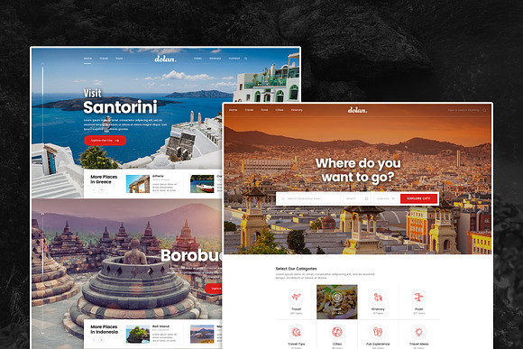 Dolan - Food and Travel Tour PSD in UI Kits and Libraries - product preview 2