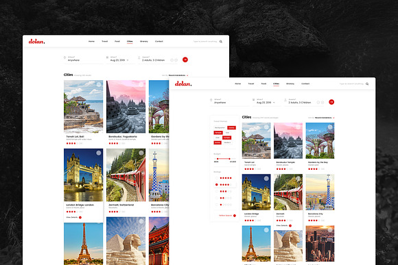 Dolan - Food and Travel Tour PSD in UI Kits and Libraries - product preview 3