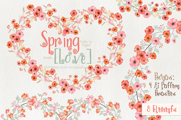 Spring Love 01 Graphics & Font Pack in Illustrations - product preview 7