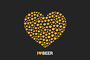 Beer drops heart concept design