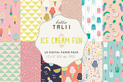 Ice Cream Fun- 12 Digital Paper Pack