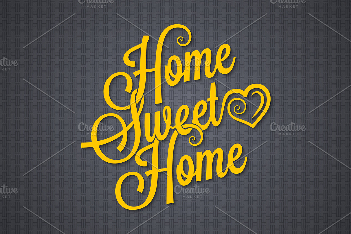 Home sweet home vintage lettering in Objects - product preview 8
