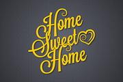 Home sweet home vintage lettering
