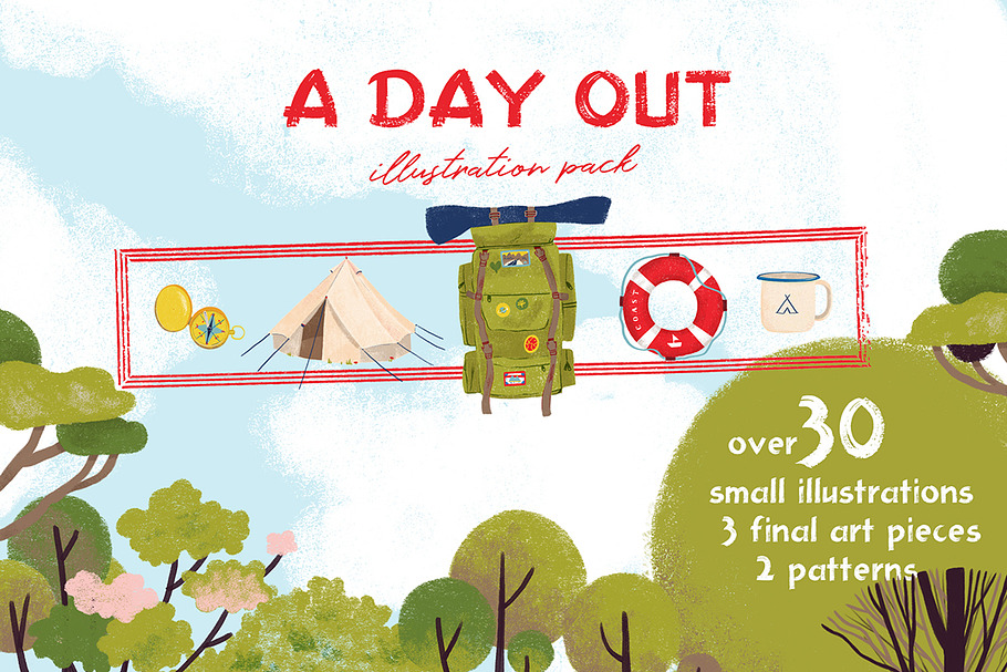 A DAY OUT - Nature illustration pack