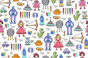Pattern with toys for children