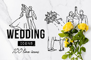 100 Wedding Icons Set - Expanded