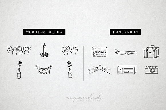 100 Wedding Icons Set - Expanded in Flower Icons - product preview 10